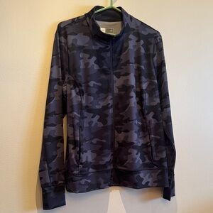 Lole - Grey & Black Camouflage Zip-Up Sweater
